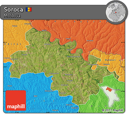 Satellite Map of Soroca, political outside