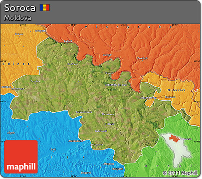 Satellite Map of Soroca, political outside