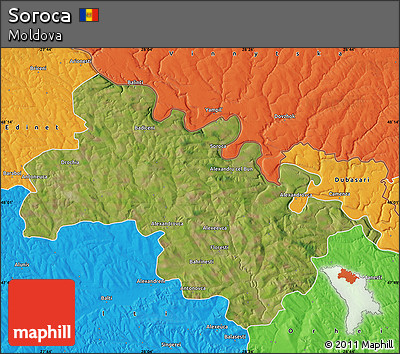 Satellite Map of Soroca, political outside