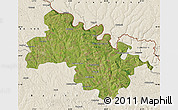 Satellite Map of Soroca, shaded relief outside