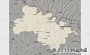 Shaded Relief Map of Soroca, darken, semi-desaturated