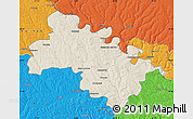 Shaded Relief Map of Soroca, political outside