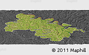 Satellite Panoramic Map of Soroca, darken, desaturated