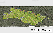 Satellite Panoramic Map of Soroca, darken, semi-desaturated