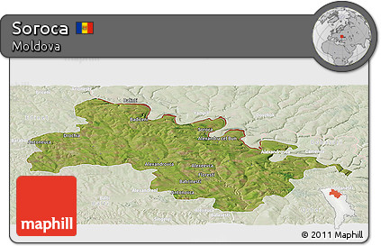 Satellite Panoramic Map of Soroca, lighten
