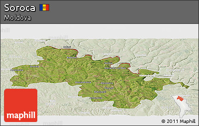 Satellite Panoramic Map of Soroca, lighten