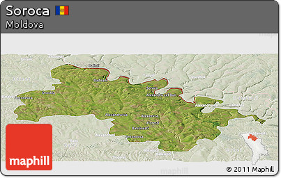 Satellite Panoramic Map of Soroca, lighten