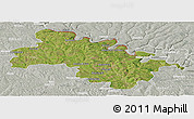 Satellite Panoramic Map of Soroca, lighten, semi-desaturated