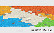 Shaded Relief Panoramic Map of Soroca, political outside