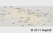 Shaded Relief Panoramic Map of Soroca, semi-desaturated