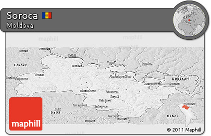 Silver Style Panoramic Map of Soroca