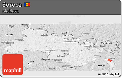 Silver Style Panoramic Map of Soroca