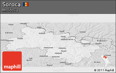 Silver Style Panoramic Map of Soroca