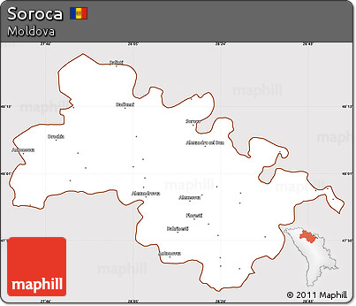Classic Style Simple Map of Soroca, cropped outside