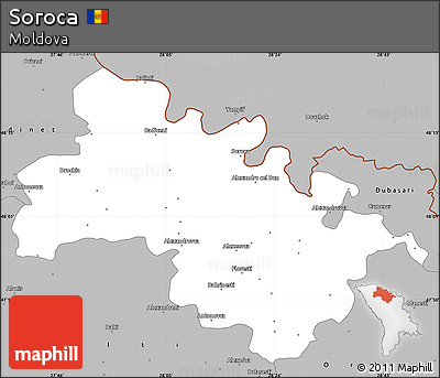 Gray Simple Map of Soroca
