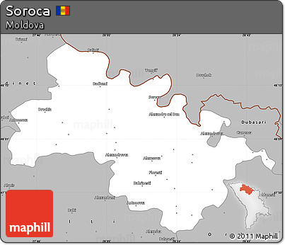 Gray Simple Map of Soroca