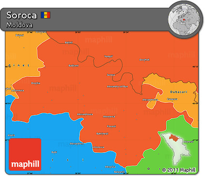Political Simple Map of Soroca
