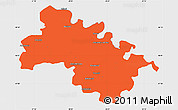 Political Simple Map of Soroca, single color outside