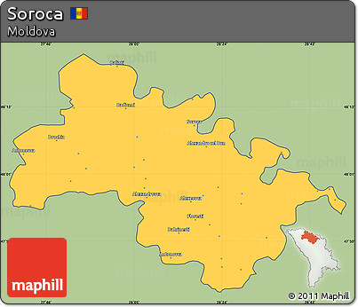 Savanna Style Simple Map of Soroca, cropped outside