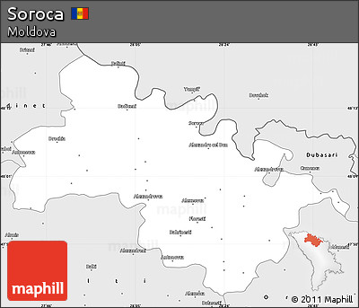 Silver Style Simple Map of Soroca
