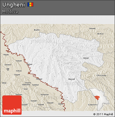 Classic Style 3D Map of Ungheni