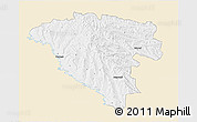 Classic Style 3D Map of Ungheni, single color outside