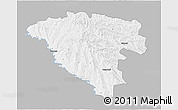 Gray 3D Map of Ungheni, single color outside