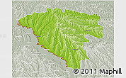 Physical 3D Map of Ungheni, lighten, semi-desaturated