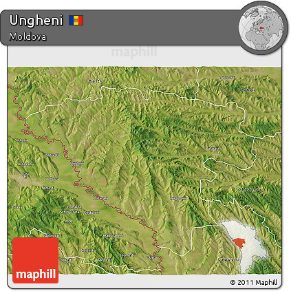 Satellite 3D Map of Ungheni