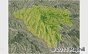 Satellite 3D Map of Ungheni, semi-desaturated