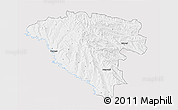 Silver Style 3D Map of Ungheni, single color outside