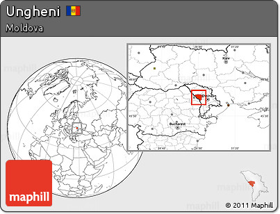 Blank Location Map of Ungheni