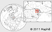 Blank Location Map of Ungheni, highlighted country, within the entire country