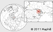 Blank Location Map of Ungheni, highlighted country