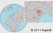 Gray Location Map of Ungheni