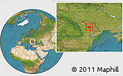 Satellite Location Map of Ungheni