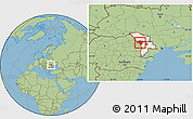 Savanna Style Location Map of Ungheni, highlighted country