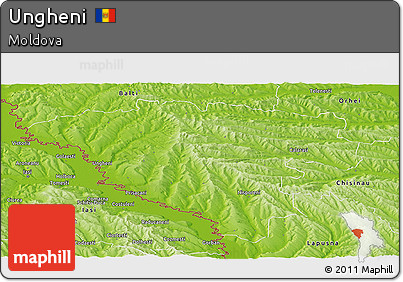 Physical Panoramic Map of Ungheni