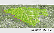 Physical Panoramic Map of Ungheni, semi-desaturated