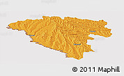 Political Panoramic Map of Ungheni, cropped outside