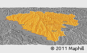 Political Panoramic Map of Ungheni, desaturated