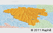 Political Panoramic Map of Ungheni, lighten