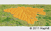 Political Panoramic Map of Ungheni, satellite outside