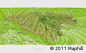 Satellite Panoramic Map of Ungheni, physical outside