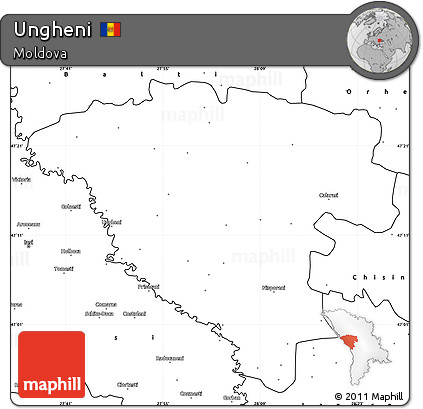 Blank Simple Map of Ungheni