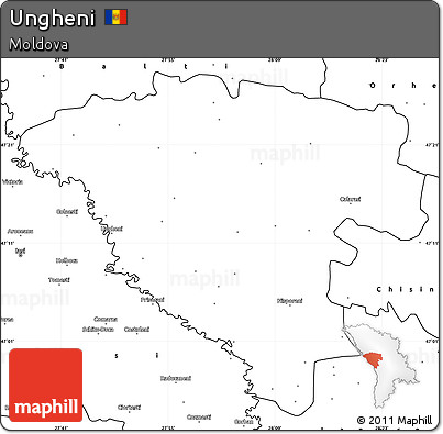 Blank Simple Map of Ungheni