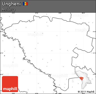 Blank Simple Map of Ungheni, no labels
