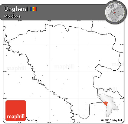 Blank Simple Map of Ungheni, no labels