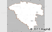 Gray Simple Map of Ungheni, cropped outside