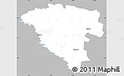 Gray Simple Map of Ungheni, single color outside